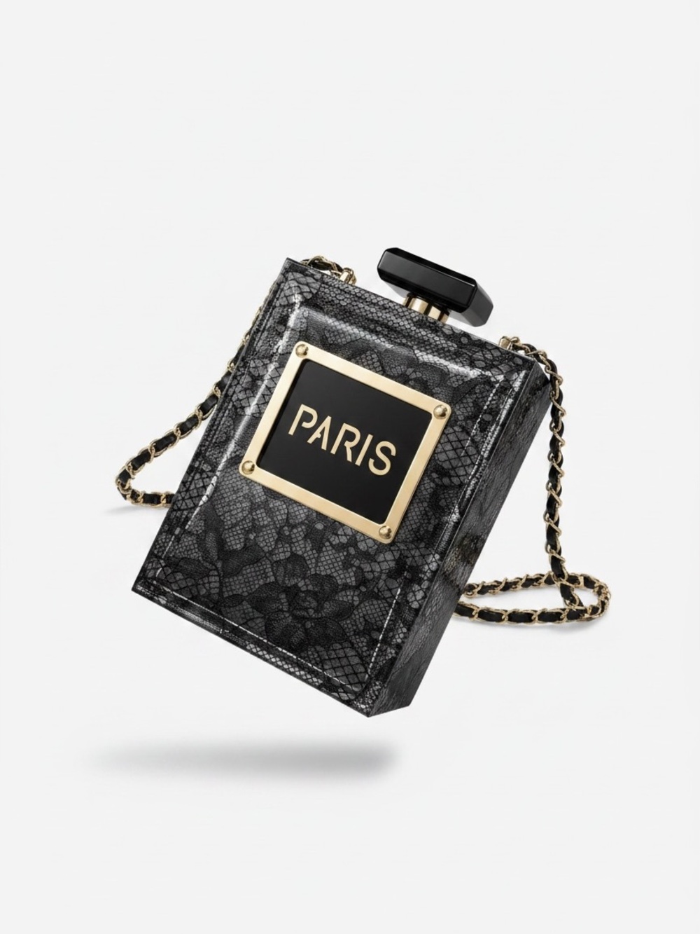 Black Lace Acrylic Luxe Mini Bag